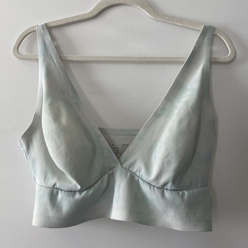 Auden Bralette Wireless Blue Tie Dye Longline Bra Adjustable Straps Size XXL